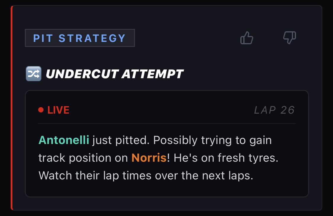 Antonelli pits to jump Norris
